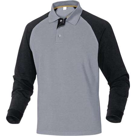 Image de POLO MANCHES LONGUES GRIS TURINO TAILLE L