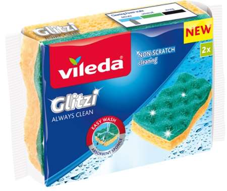 Image de EPONGE GLITZI ALWAYS CLEAN (2) SPÉCIALE PLEXI. VITRES. MÉTAL