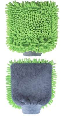 Image de GANT MICROFIBRE RASTA 2 FACES 1 LISSE-1 AVEC FRANGE