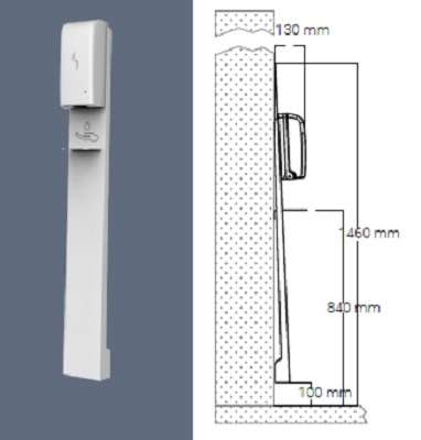 Image de STATION DESINFECTION STEINER POUR SOLUTION HYDRO ALCOOLIQUE