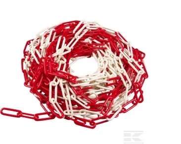 Image de CHAINE PLASTIQUE SIGNALISATION ROUGE ET BLANC 25M DIAM.8MM R
