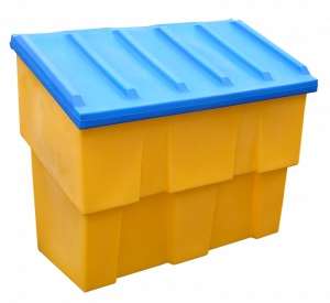 Image de BAC A SEL/SABLE PLASTIQUE 300L AVEC COUV.+PLAQUE POUR CADENA