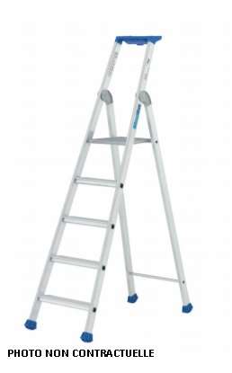 Image de ESCABEAU ALU PRO 7 MAR.GARDE C PORTE OUTILS MAXIBAT REF 2375