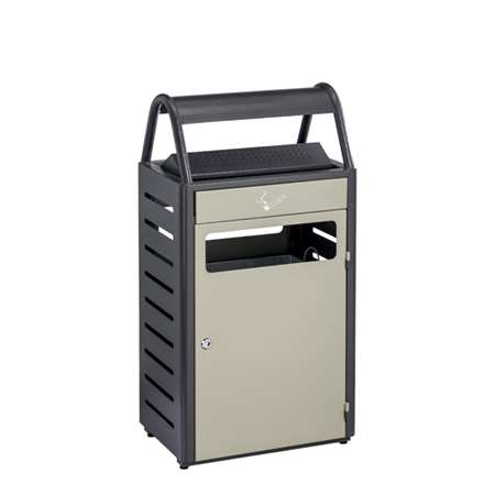 Image de CORBEILLE S/PIED AVEC CENDRIER GRIS 58L GINEVRA