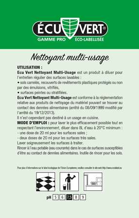Image de ECUVERT NETTOYANT NEUTRE DOSES (250) ECOLABEL PARFUM FLORAL