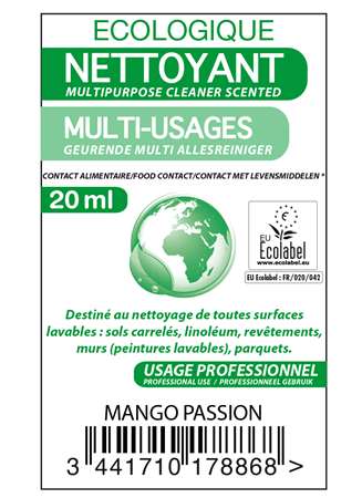 Image de DOSE 2D ECOLABEL MANGO PASSION (CARTON DE 250 DOSES DE 20ML)