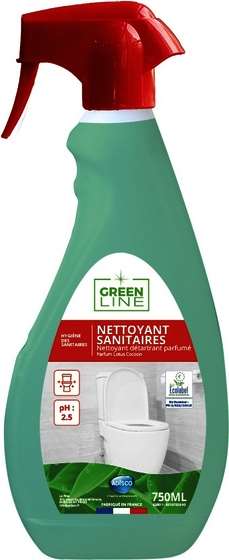 Image de GREEN LINE NETTOYANT SANITAIRE 750ML ANTICALCAIRE ECOLABEL