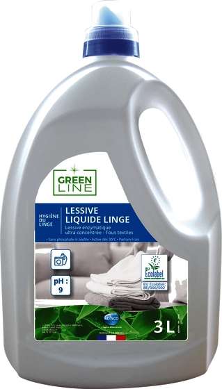 Image de GREEN LINE LESSIVE LIQUIDE ECOLABEL FLACON DE 3L