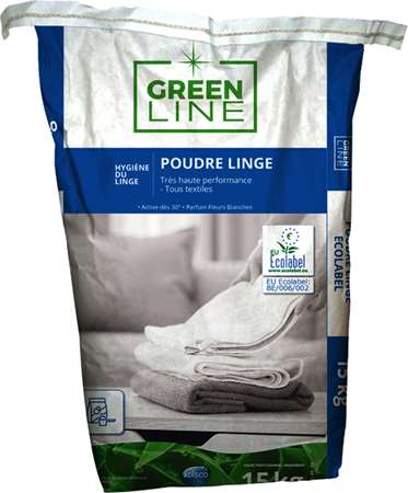 Image de GREEN LINE 113 POUDRE LINGE 15 KG ECOLABEL