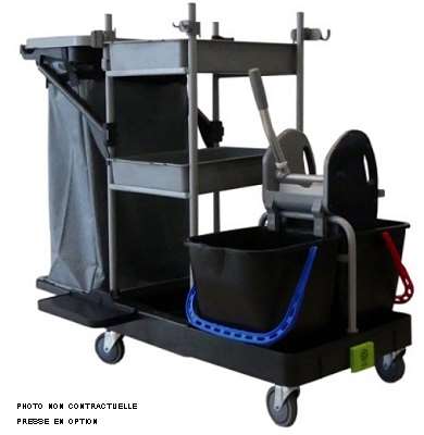 Image de CHARIOT INTEGRAL 7 S/P HACCP 2 PLATEAUX+2 SEAUX 15L+SAC SUPP
