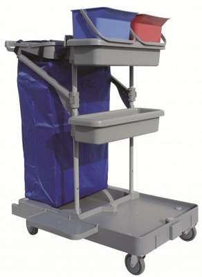 Image de CHARIOT INTEGRAL 1-ROUES 100MM 2 BACS+SUPPORT SAC 120L 2 SEA