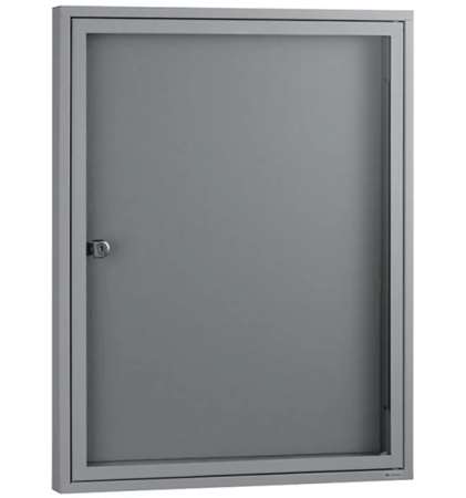Image de TABLEAU AFFICHAGE 2 NOTES AVEC PORTE / FEUTRINE/GRIS RAL7035