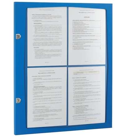 Image de TABLEAU AFFICHAGE 4 NOTES SLIM AVEC PORTE GRIS / RAL7035