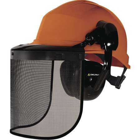 Image de CASQUE FORESTIER+OREILLETTES+VISIERE GRILLAGEE.