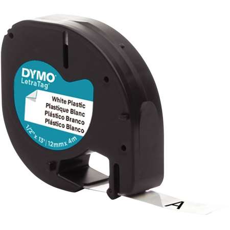 Image de CASSETTE LETRATAG XR NOIR/BLC DYMO 12MM X 4M NOIR SUR BLANC