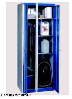 Image de ARMOIRE D'ENTRETIEN 2 PORTES H1800XL700XP500 GRIS & BLEU