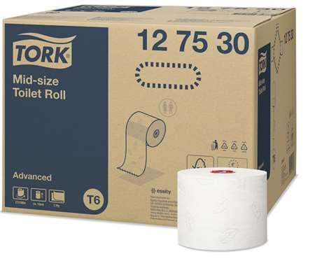 Image de PAPIER HYGIENIQUE ROULEAUX TORK-TOILET MID-SIZE T6 ECOLABEL