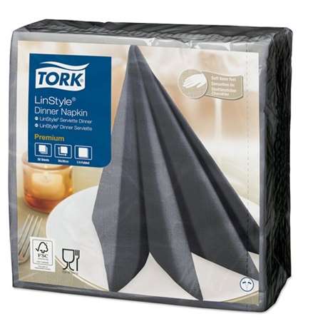 Image de TORK PREMIUM LINSTYLE DINNER A SERVIETTE ANTHRACITE