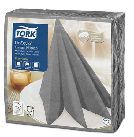 Image de TORK PREMIUM LINSTYLE DINNER G SERVIETTE GRIS