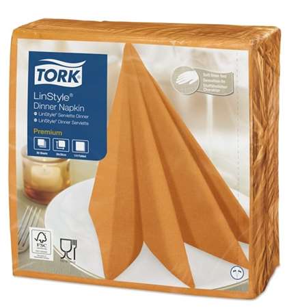 Image de TORK PREMIUM LINSTYLE DINNER O SERVIETTE ORANGE