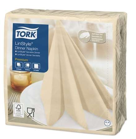 Image de TORK PREMIUM LINSTYLE DINNER V SERVIETTE VANILLE