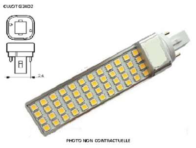 Image de COMPACT LED 8W G24D2- 4500K° 720 LM 40X125MM 50000H