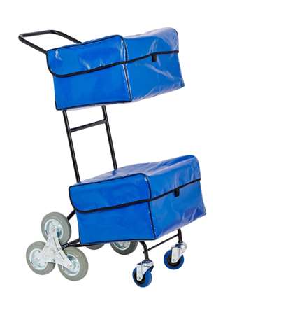 Image de CHARIOT POSTIER 2 ROUES + 2 ROULETTES + 2 SACOCHES