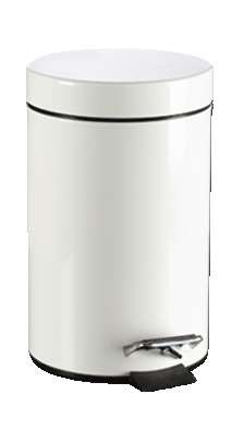 Image de POUBELLE METAL PEDALE 3L BLANCHE