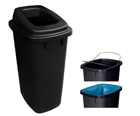 Image de POUBELLE ATRIUM 90L NOIR SANS CONTACT