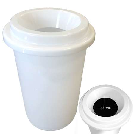 Image de POUBELLE DONUTS 50L BLANC SANS CONTACT