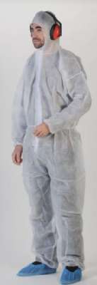 Image de COMBINAISON JETABLE POLYPRO XXL AVEC CAPUCHE-BLANC 50G