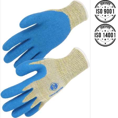 Image de GANTS KEVLAR T.8 ENDUCTION CAOUTC.BLEU PAUME NORME EN388/TKV