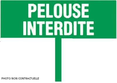 Image de PANNEAU 'PELOUSE INTERDITE' SUR POTELET 40*15 VERT SAPIN