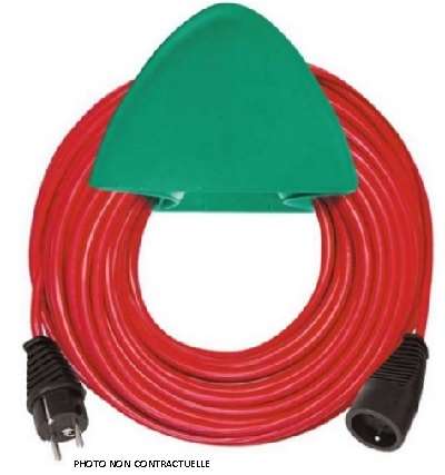 Image de RALLONGE ELECTRIQUE 3FILS 1.5MM 15M + SUPPORT MURAL