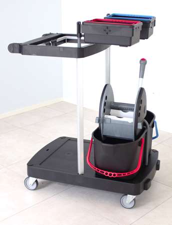 Image de CHARIOT DE SERVICE 2X15L+BACS+PORTE SACS 120L+PRESSE