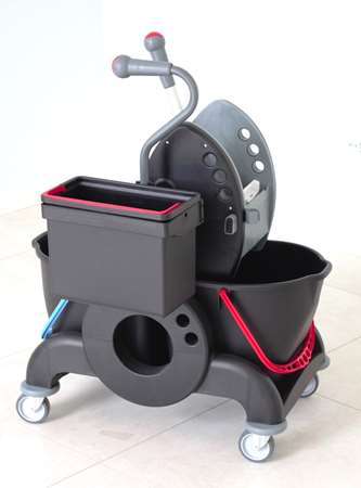 Image de CHARIOT DE LAVAGE 2X15L GUIDON LATERAL & PRESSE A MACHOIRE