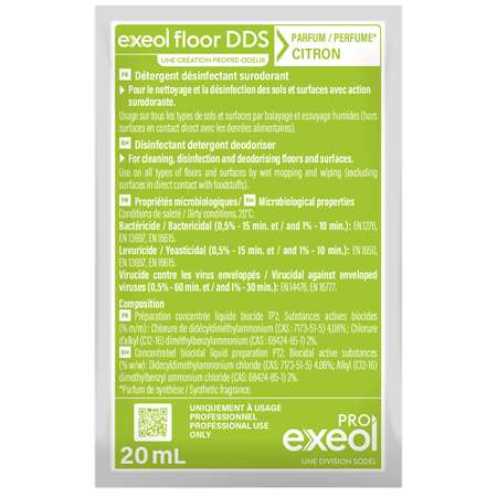 Image de EXEOL FLOOR DDS CITRON DOSES DE 20ML CARTON DE 250