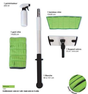 Image de KIT VITRE COMPRENANT : 1 GANT 1 BANDEAU-1 SUPPORT 30CM- 1 MA