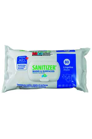 Image de LINGETTES DESINFECTANTE MAINS ET SURFACE X 80